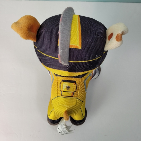 Paw Patrol Rubble Plush Puppy Dog Stuffed Animal Standing Sewn Eyes Spin Master - Picture 9 of 10